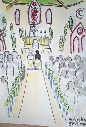 งานแต่งเพื่อนที่ราชบุรี พยายามวาดให้เห็นว่าเป้นงานแต่งงานมากที่สุดเลยไม่เน้นรายละเอียดเท่าไหร่ ...อันที่จริงเน้นไม่เก่งนั่นแหละ(ฮา)